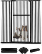 Lumizone Extra Tall Pet Gate 55.12" High Pressure Mounted 55.12"-59.24" Extra Wide (9 Sizes) 1.37" Gap for Cat Dog Stairs Doorway Hallway No Drilling Auto-Close (55.12"-59.24" W, Black)
