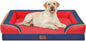 Comfort Expression Orthopedic Dog Bed for Extra Large Dogs 42x30 Inch, Waterproof Egg Crate Foam XL Pet Bed with Removable Bolsters, Dog Couch with Washable Cover & Non-Slip Bottom, Kansas