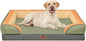 Comfort Expression Orthopedic Dog Bed for Extra Large Dogs 42x30 Inch, Waterproof Egg Crate Foam XL Pet Bed with Removable Bolsters, Dog Couch with Washable Cover & Non-Slip Bottom, Avocado