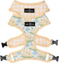 Lucy & Co. Sunshine and Daffodils Reversible Dog Harness, Adjustable Comfort Fit with Dual Leash Attachments, Small