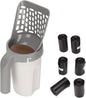 Cat Litter Scoop with Integrated Detachable Deep Shovel – Leakproof Pooper Scooper for Cat with Waste Box & 6 Rolls Odor-Control Litter Bags, Large Capacity Portable Cats Litter Disposal System