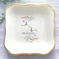 Custom Wildflower Engaged Ring Dish, Personalised Floral Trinket Dish, Ring Holder Engagement Gifts for Couples Newly Engaged, Jewelry Tray Gift for Her Bride Wife Bestie