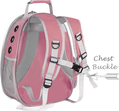 Pet Carrier Backpack for Kitten, Small Puppy and Bunny, Backpack for Kitten, Space Capsule Bubble Cat Backpack Carrier, Airline Approved Waterproof Green Pet Backpack for Small Dog (Pink)
