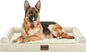 Large Dog Bed Orthopedic Washable: Extra Large Sized Beds for Jumbo Dogs Egg Crate Foam Sofa Couch Waterproof Removable Cover - Beige