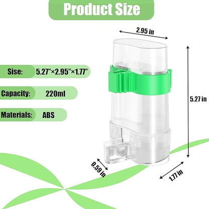 CLPOAWC Bird Water Dispenser, Bird Cage Feeder, Parakeet Cage Accessories, 2 Pcs Automatic Bird Water Feeder for Budgies Cockatiel Lovebird Canary Finch, clear