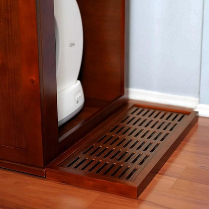 Refined Self Cleaning Litter Box Cabinet-Litter Catch Mahogany