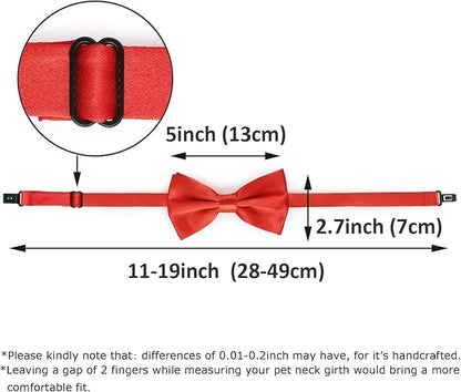 KOOLMOX Red Bow Tie for Dogs, Dog Bowtie Formal with Adjustable Collar for Medium and Large Dogs Cats Pets Wedding Birthday Graduation Holiday Independence Day Homecoming Costumes, 2 Pack, Red