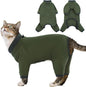 Sticky Cat Clothes Stretchy, Sphynx Hairless Sweater & Pajamas for Cats only, Soft Cat Onesie for Cats After Surgery Female Male & Hair Loss Prevention, Green S