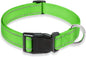 Reflective Dog Collar with Buckle Adjustable Safety Nylon Collars for Small Medium Large Dogs, Grass Green XXS