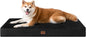 EHEYCIGA Waterproof Dog Bed Orthopedic 30"x20", Memory Foam Pet Bed for Medium Dogs, Washable Pet Mat with Removable Cover, Black