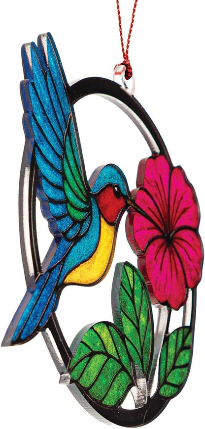 Christmas Ornaments 2025 – Hummingbird Suncatcher Window Hanging Ornament, Hummingbird Christmas Ornament for Tree Decorations, Unique Handmade Gift, Beautiful Glass Effect Decor for Bird Lovers