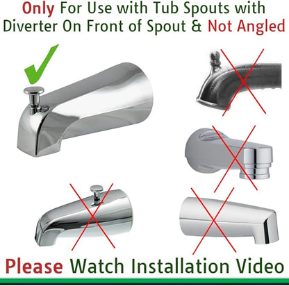 Wondurdog LARGE Sized Bathtub Spout and Garden Hose Attachment Dog Wash Kit w/Splash Shield and Rubber Scrubbing Teeth. Tub Spouts with Front Pull Up Diverter Only. Max Height 3.20". Home Pet Grooming