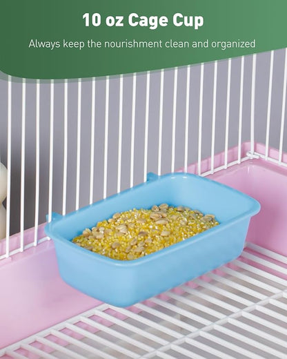 Pawfly Hanging Feeder, Food and Water Container, 6 Pcs Plastic Keepers for Cages Rabbit, Feeding Dishes Coop Cups for Parrots Hamsters Guinea Pigs & Other Small Pets