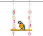 FRCOLOR Pet Bird Swing Hanging Chewing Toy 7.87 Inch Wooden Parrot Stand for Cage and Garden Medium Small Parakeets Macaws Bird Play Rest