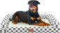 Large Dog Bed Orthopedic Washable: Beds Bolster XXL Bed Big XLarge Dogs Egg Crate Foam Sofa Couch Waterproof Removable Cover - Dark Grey Grid