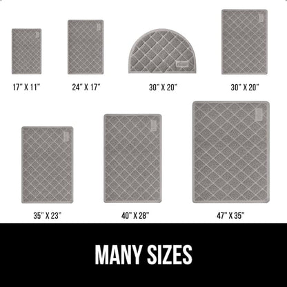 GORILLA GRIP Cat Litter Box Mat, Water Resistant, US Designed Kitty Litter Trapping Mats, Easy to Clean, Scatter Control, Less Mess and Clean Floors, Kitten Supplies for Indoor Cats, 24x17 Grey