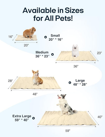 ZonLi Dog Cooling Mat, 48" x 28"Large, Reversible Cooling Pad for Dogs & Cats (Cool & Warm), Durable & Machine Washable, Pet Mat for Crate, Kennel, Bed, Sofa,Glacier Pink