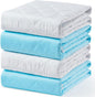 KANECH Washable Underpads 30"x34" (4 Pack), Waterproof Heavy Absorbency Reusable Incontinence Bed Pads for Adults, Elderly, Kids & Pets - Bedwetting Mattress Protector