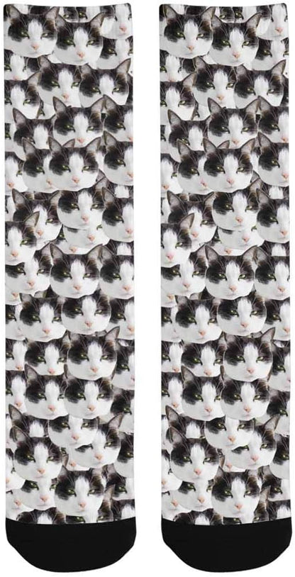 Custom Face Socks, Personalized Dog Lover Pet Photo Picture on Socks Unisex Athletic Crew Socks for Men Women