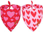 PTDECOR Valentine Dog Bandana, Reversible Valentine Pet Scarf, Multi Size, Red Heart Bandanas for Medium Large Dogs (Large)