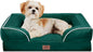 Comfort Expression Orthopedic Dog Bed for Medium Dogs 28x19 Inch, Waterproof Supportive Egg Crate Foam Medium Pet Bed with Removable Bolsters, Dog Couch with Washable Cover & Non-Slip Bottom, Emerald