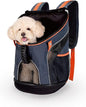 ibiyaya - Airline Approved Pet Carrier for Small to Medium Dogs and Cats - Dog Backpack Carrier, Breathable Mesh Material with Magnetic Buttons, Side Pockets, and Auto-Lock Zipper - Navy Blue