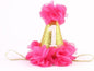 Stock Show 1st Pet Birthday Cone Hat Dogs Cats Holiday Party Hat Headwear Costume with Flowers Accessories and Adjustable Headband for Small Medium Dogs Cats Pets Baby (Rose)