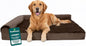 FurHaven Orthopedic Dog Bed for Large Dogs, L-Shaped Chaise Mattress, Egg Crate with a Solid Orthopedic Foam Base for Joint Support, Removable Washable Cover, Jumbo XL, Plush & Velvet, Sable Brown