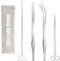 Hiceeden 4 Pcs 15 Inch Long Aquarium Aquascape Tools, Stainless Steel Aquascaping Tools Kit Include Aquarium Tweezer, Scissor, Spatula, Aquatic Plants Tool Set with Storage Pouch for Fish Tank