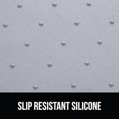 GORILLA GRIP 100% Waterproof Raised Edge BPA Free Silicone Pet Feeding Mat, Dog Cat Food Mats Contain Spills Protects Floors, Placemats for Cats, Dogs Water Bowl, Pets Accessories 28x18 Light Gray