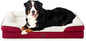 EHEYCIGA Orthopedic Dog Beds for Extra Large Dogs, Waterproof Memory Foam XXL Dog Bed with Sides, Non-Slip Bottom and Egg-Crate Foam Big Pet Couch Bed with Washable Removable Cover,Red