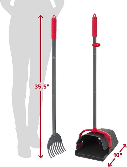 Arm & Hammer Pooper Scooper for Extra Large Dogs Heavy Duty, Outside Yard Dog Poop Scoop Pet Waste Clean Up with Bag Attachment - 2 Waste Bags Included