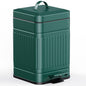 CEROELDA Small Trash Can with Lid-5L/1.3 Gal,Stainless Steel Outdoor Dog Poop Garbage Can-Farmhouse Retro Metal Waste Bin w/Step Pedal for Bathroom Bedroom Office-Soft Close-Green