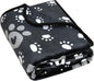 Dog Blanket, Soft Fleece Dog Blankets for Small Medium Dogs, Fluffy Flannel Pet Cat Puppy Blanket Mat Cover for Bed Couch, Cute Paw Print Throw Blanket for Dogs, Black 40"X30"