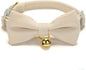 Cotton Breakaway Cat Collar with Bow Tie and Bell, Adjustable Cute Soft Corduroy Kitten Collars for Girl and Boy Cats