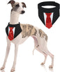 FUAMEY Dog Tie Bandanas,Formal Dogs Wedding Tuxedo Attire Puppy Collar with Ties Birthday Puppy Costume Adjustable Party Ball Tux,Doggies Valentines Cosplay for Small Medium Large Pet L