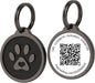 Pet Dwelling QR Code Pet ID Tag – Smart Dog & Cat ID Tags for Pet Safety, Free Personalized Online Profile, Instant Scan Alerts, AI Insights (Lux Black Paw)