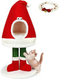 Cat Bed Scratching Post, Comes with A Cat Collar, 30 inch Tall Natural Sisal Rope Cat Tower Toys, Cat Tree Activity Center, Indoor Decor Cat Bed for Kitty and Adult Cats