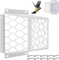 Acrux7 Dryer Vent Bird Guard, 7"x7"x5" Rust Proof Steel Outdoor Dryer Vent Cage for 3" to 4" Vents Cover Bathroom Exhaust Fan Ventilation Cover (White)
