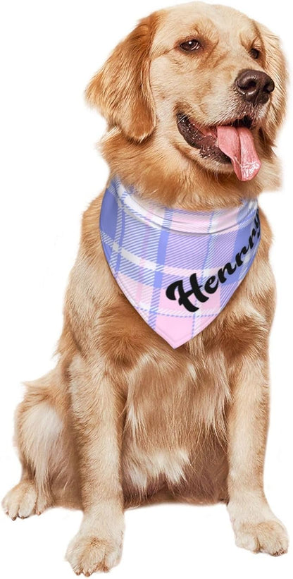 Custom Pet Scarf Personalized Dog Bandana with Name Personalized Add Your Text Bibs Triangle Head Scarfs Gift for Small Medium Large Dogs Cats Baby Puppy Pets Accessories