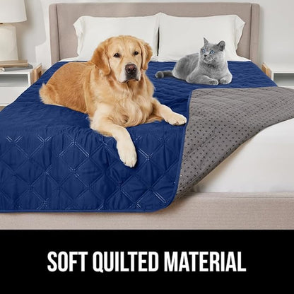 GORILLA GRIP Waterproof Couch Cover for Dogs, Gripped Slip Resistant Backing, Leak Proof Washable Dog Blanket Covers Sofa, Bed, Sectional, Crate, Car, RV Seats, Pet Puppy Essentials, 30x70 Navy