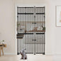 unipaws 86" High Extra Tall Cat Gate, Auto Closing and No Drilling Safety Gate for Doorway Hallway Stairs, Cat Dog Proof, Fit for 35"-51" Wide Opening, Indoor Use, Black