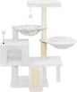 ROYPET Cat Tree with Cat Condo and Two Hammocks, Cat Tower with Scratching Posts and Scratching Pads, Beige