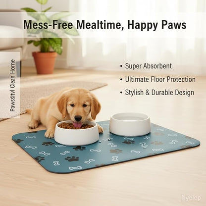 Pet Cat Dog Food Mat Non Slip Mat for Dog Water Bowl Mat Quick Dry Absorbent Cat Feeding Mat, 24 * 16.9 in, Red