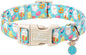 Easter Dog Collar for Small Dogs - Cute Easter Egg Hunt Dog Collars for Boy Girl Dogs, Playful Bunny & Chick Print, Lightweight Adjustable Spring Holiday Dog Collar S
