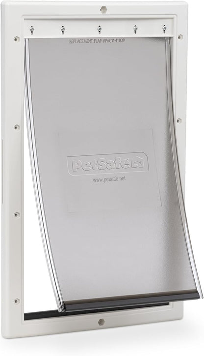 PetSafe Plastic Pet Door - Easy Install for Wood, PVC Metal & Paneled Doors - Rust-Free Plastic Frame - Flap Dimensions 10 1/4" W x 16 1/4" H - for Large Dogs Weighing Up to 100 lb