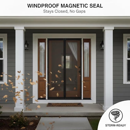 Premium Magnetic Screen Door, Heavy-Duty Reinforced Mesh, Ultra-Dense Weave, Smooth Auto-Close, Pets & Kids – Hands-Free, No-Gap Seal