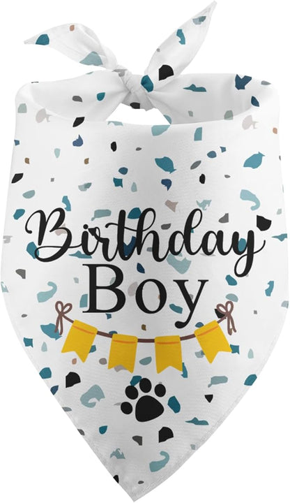 Dog Bandana for Birthday Party Supplies Puppy Pet Bandanas Boy Happy Birthday Dog Pet Scarf Accessories for Dogs Lovers