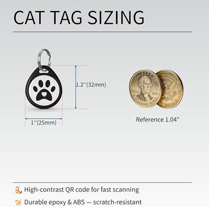 The Multi-Cat Household Kit: 5 Universal QR ID Tags. A Complete Set for All Your Cats. Scan for Instant Call & Vet Info - No Subscription Ever (5 Colours, for cat - 1")
