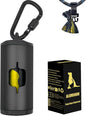 Metal Dog Poop Bag Holder w/Leash Clip|Durable Scratch-Resistant Aluminum|15 Bags+3 Accessories(Black)